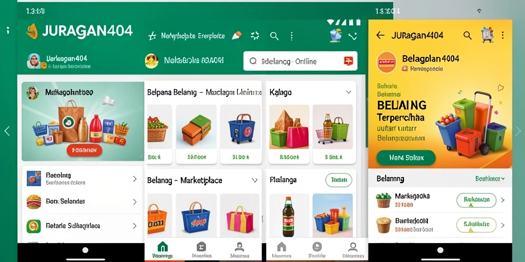 Antarmuka pengguna aplikasi JURAGAN404 yang sederhana dan intuitif.