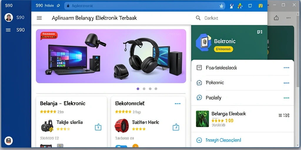 Antarmuka S80 yang menarik dan mudah dipahami untuk belanja elektronik.